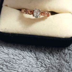 Beautiful pink and white Dimond ring gold band